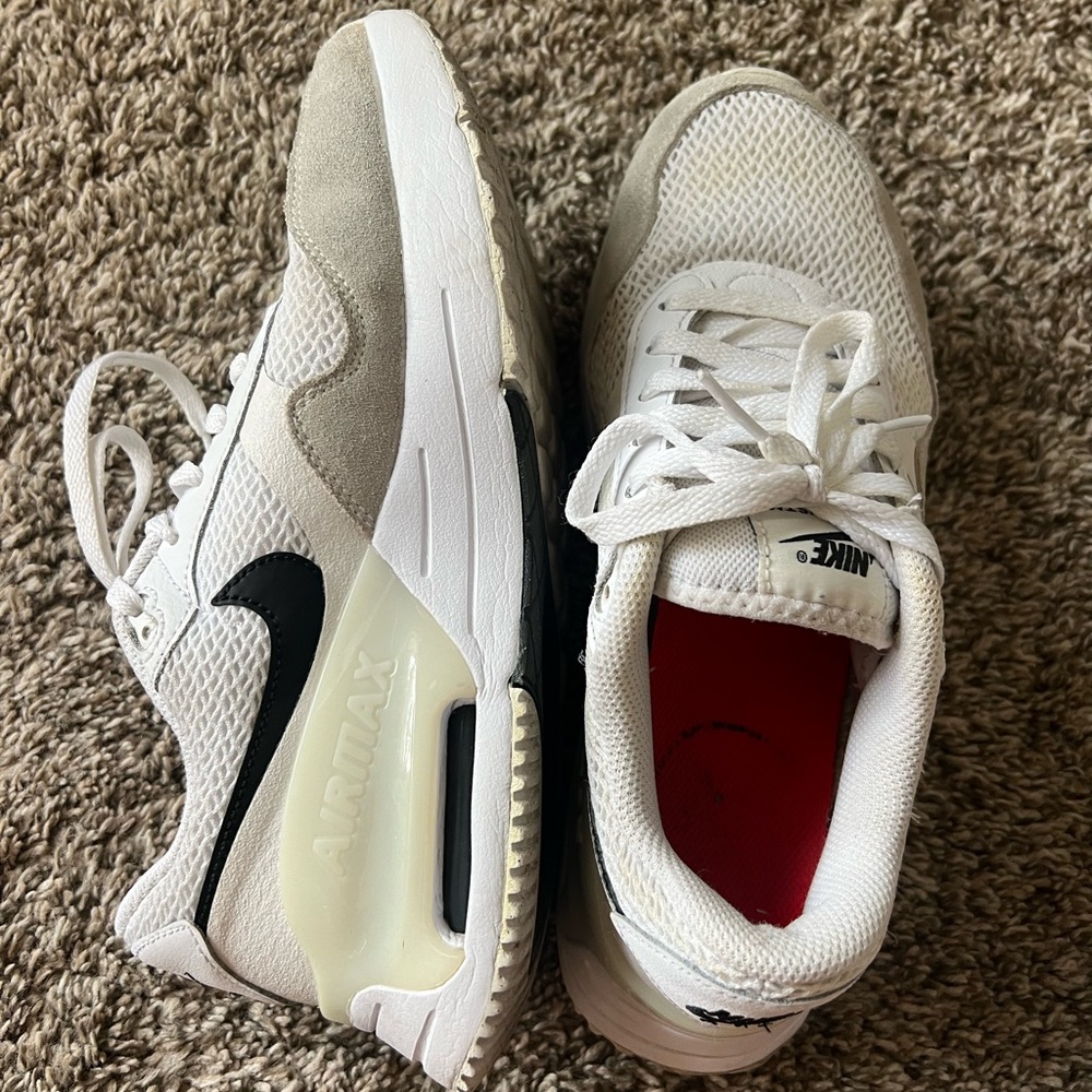 Women’s Nike Air Max - size 9. White, off white and black